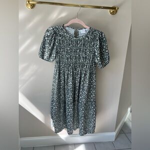 Green dress with white flowers size 13-14